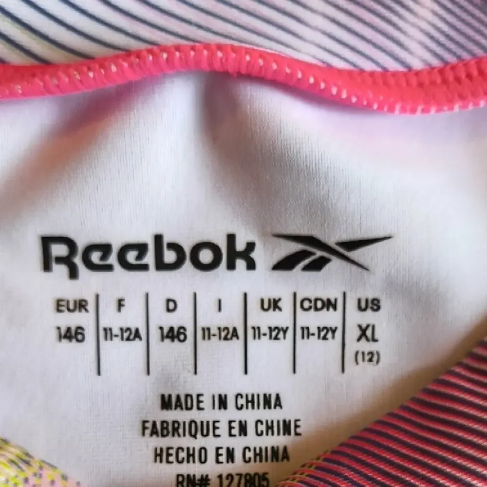 Reebok Colorful Swirl Long Sleeve Crop Top, XL/12